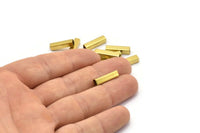 Square Tube Beads - 50 Raw Brass Square Tubes (4x16mm) Bs 1588