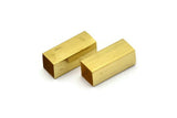 12 Huge Raw Brass Square Tubes (8x20mm) Bs 1577