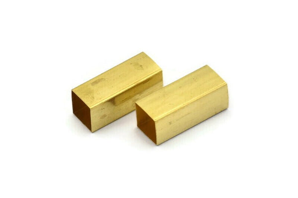 12 Huge Raw Brass Square Tubes (8x20mm) Bs 1577