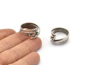 Stone Ring Setting - Antique Silver Plated Brass Adjustable Claw Ring Setting - Pad Size 4mm N0161