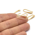 Gold Ear Hooks, 8 Gold Plated Brass Earring Textured Wires, Earring Hooks (21x8mm) BS 1825