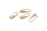 Gold Ear Hooks, 8 Gold Plated Brass Leaf Earring Wires, Earring Hooks (20mm) D1335