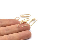 Gold Ear Hooks, 8 Gold Plated Brass Leaf Earring Wires, Earring Hooks (20mm) D1335