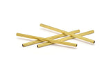 Brass Tube Beads - 12 Raw Brass Square Tubes (4x100mm) Bs 1597