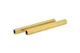 Brass Tube Beads - 6 Huge Raw Brass Square Tubes (8x100mm) Bs 1584