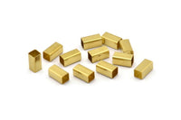 Square Tube Bead, 100 Raw Brass Square Tubes  (4x8mm) Bs 1585