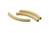Textured Curved Tubes - 20 Raw Brass Textured Curved Tubes (4x45) Bs 1634