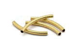 Textured Curved Tubes - 20 Raw Brass Textured Curved Tubes (4x45) Bs 1634