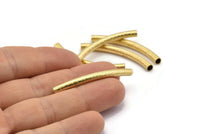 Textured Curved Tubes - 20 Raw Brass Textured Curved Tubes (4x45) Bs 1634