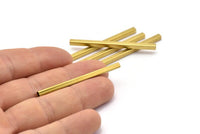 Geometric Spacer Bead, 25 Raw Brass Square Tubes (3x50mm) Bs 1613