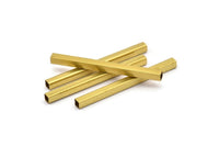 Brass Tube Bead, 25 Raw Brass Square Tubes  (3x40mm) Bs 1612