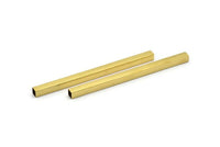 10cm Tube Beads, 6 Raw Brass Square Tubes (6x100mm) Bs 1620