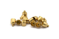 Brass End Cap, 30 Raw Brass End Cap , Cord Tip Cord End (8x11mm) Bs-1663