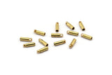 100 Raw Brass Barrel End With Loop - 2x7mm Leather Cord Ends Bs 1641