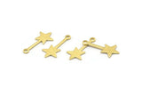 Brass Star Charm, 24 Textured Raw Brass Star Charms With 1 Loop (20x9x0.80mm) M02245