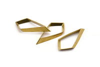 Cutout Diamond Charm, 12 Raw Brass Diamond Connectors (32x15mm) Bs 1655
