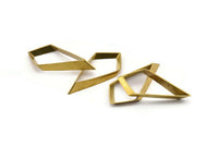 Cutout Diamond Charm, 12 Raw Brass Diamond Connectors (32x15mm) Bs 1655