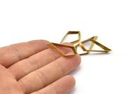 Cutout Diamond Charm, 12 Raw Brass Diamond Connectors (32x15mm) Bs 1655