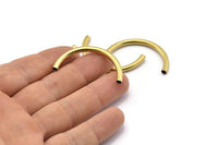 Noodle Curved Tubes - 12 Raw Brass Semi Circle Tubes (3.5x41mm) Bs 1631