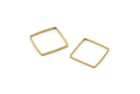 Square Choker Finding, 100 Raw Brass Square Connectors (12mm) BS 1672