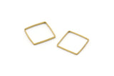 Square Choker Finding, 100 Raw Brass Square Connectors (12mm) BS 1672