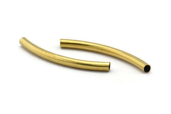 Brass Curved Tube, 50 Raw Brass Curved Tube Findings (35x3mm) Bs-1669