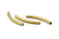 Brass Curved Tube, 50 Raw Brass Curved Tube Findings (35x3mm) Bs-1669