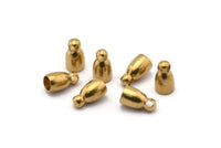 Brass Chain End, 50 Raw Brass End Caps, Cord Tip Cord End (5x9mm) Bs-1660