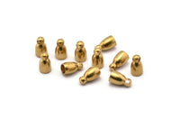 Brass Chain End, 50 Raw Brass End Caps, Cord Tip Cord End (5x9mm) Bs-1660