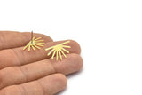Brass Sun Earring, 10 Raw Brass Sun Stud Earrings (25x13x0.70mm) M01395 A2400