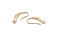 Gold Ear Hooks, 10 Gold Plated Brass Earring Wires, Earring Hooks (18x10mm) BS 1711