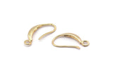 Gold Ear Hooks, 10 Gold Plated Brass Earring Wires, Earring Hooks (18x10mm) BS 1711