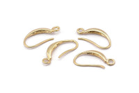 Gold Ear Hooks, 10 Gold Plated Brass Earring Wires, Earring Hooks (18x10mm) BS 1711