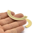 Gold Geometric Earring, 2 Gold Plated Brass Semi Circle Blanks Stud Earrings (50x25x8x0.8mm) BS 1866 A1187 Q1067