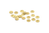 Brass Round Disc, 100 Textured Raw Brass Round Discs With 1 Hole, Charms, Findings (6mm) A2358