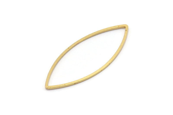 Brass Marquise Ring , 25 Raw Brass Marquise Ring, Connector, Charms (41x16x1mm) D0034