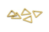 Small Triangle Connector, 12 Raw Brass Triangle Connector Rings (16x2x1.2mm) D0023