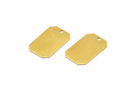 Brass Octagon Tag, 20 Raw Brass Octagon Stamping Tags,findings (16x10mm) D0032
