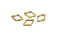 Open Cut Diamond, 50 Raw Brass Open Diamond Ring Charms (8.5x12x1mm) D0031