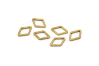 Open Cut Diamond, 50 Raw Brass Open Diamond Ring Charms (8.5x12x1mm) D0031
