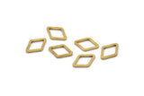Open Cut Diamond, 50 Raw Brass Open Diamond Ring Charms (8.5x12x1mm) D0031