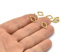 Open Cut Diamond, 50 Raw Brass Open Diamond Ring Charms (8.5x12x1mm) D0031