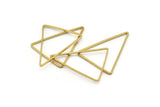 Brass Triangle Charm, 50 Raw Brass Open Triangle Ring Charms (20x26x0.9mm) D0086