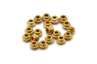 20 Raw Brass Industrial Tubes, Spacer Beads, Findings (5.5x8 Mm) D0078