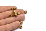 20 Raw Brass Industrial Tubes, Spacer Beads, Findings (5.5x8 Mm) D0078