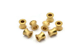 8mm Industrial Beads, 20 Raw Brass Industrial Tubes, Spacer Beads, Findings (7.5x8mm) D0076