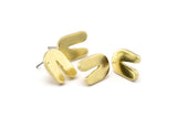 Earring Studs, 6 Raw Brass - Brass U Shape Earrings - Brass Earrings - Earrings (14x10x1.5mm) N1636