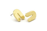 Earring Studs, 6 Raw Brass - Brass U Shape Earrings - Brass Earrings - Earrings (14x10x1.5mm) N1636