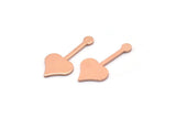 Copper Heart Blank, 24 Raw Copper Spade Blanks, Stamping Blanks (20x9x0.80mm) M02023