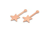 Copper Star Blank, 24 Raw Copper Star Blanks, Stamping Blanks (20x9x0.80mm) M02029